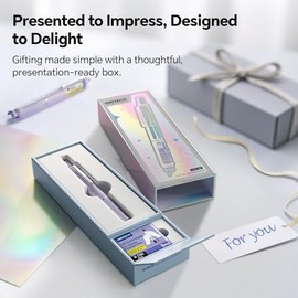 WRITECH Juego de pluma estilográfica retráctil: punta fina, tinta negra, caja de regalo premium incluye 10 cartuchos, perfecto para graduaciones, aniv