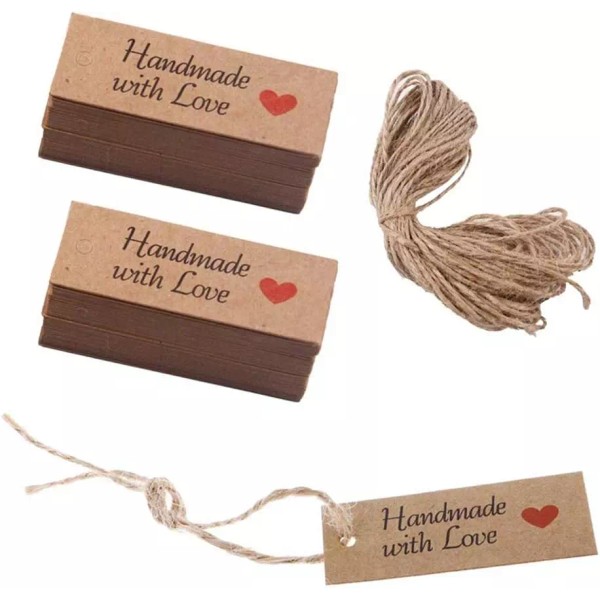Does not apply 200 Pieces Handmade with Love Tags Handmade