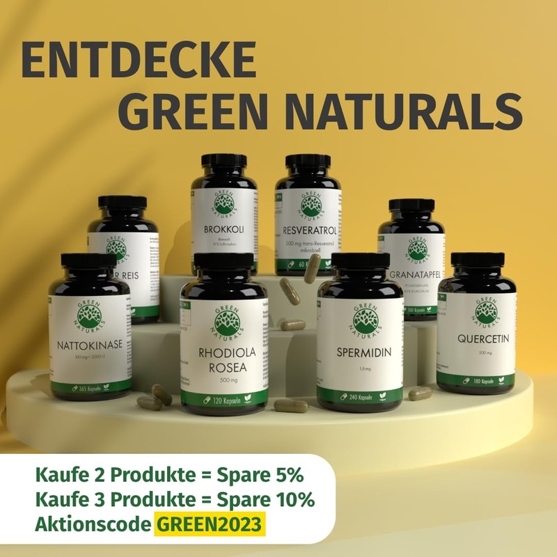 GREEN NATURALS Reishi Extract 40 (180 Capsules of 650 mg)