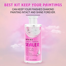 sevgili Diamond Painting Sealer Kits 283.4ML with Brushes, Diamond Art Sealer Puzzle Glue Diamond Painting Accessories and Tools,Diamond Painting Kits for Adults (10oz)