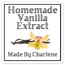 Custom Vanilla Extract Labels, Homemade Kitchen Vanilla Stickers (2 Inch Square, 40 count)