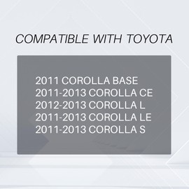 CarPartsDepot Front Lower Grille Grill Black Compatible With Toyota 2011-2013 Corolla 5311202280 TO1036125