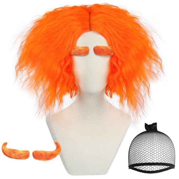 Anogol Wig Cap+ A Pair of Eyebrow Mad Wig for