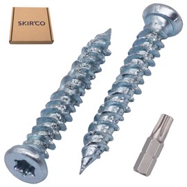 SKIR'CO (Pack of 10) Concrete Screws Zinc Plated 7.5 x 52mm Countersunk Masonry Screws Frame Fixing Screw