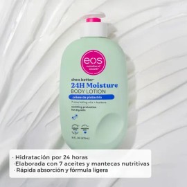 EOS Shea Better Loción Corporal Pistachio Cream 473 ml | Hidratación 24 Horas con Manteca de Karité Natural, Aroma de Pistache Suave, Fórmula Vegana L