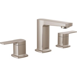 Peerless Ezra Widespread Bathroom Faucet 3 Hole, Brushed Nickel Bathroom Faucet, Bathroom Sink Faucet, 2 Handle Bathroom Faucet, Bath Faucet, Push-Pop, Drain Assembly, Brushed Nickel P3571LF-BN