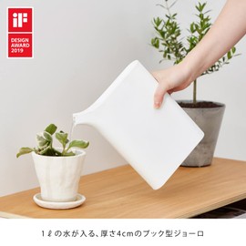 ideaco Slim Water Caddle, 3.3 fl oz (1 L) Mizusashi White, Width 7.9 inches (20 cm), Depth 1.6 inches (4 cm), Height 9.8 inches (25 cm)