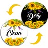 Dishwasher Magnet,Clean Dirty Sign Indicator- Double Sided Magnet with Magnetic Plate, Kitchen Dish Washer Refrigerator Reversible Indicator Sunflower