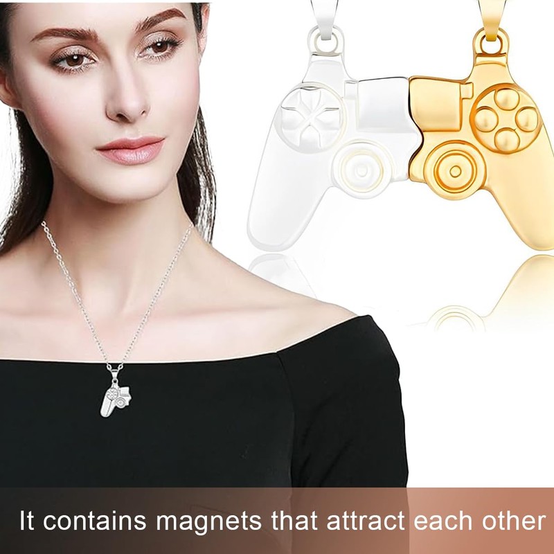 Unisex Creative Magnetic Necklace Game Controller Pendant Necklace Matching Necklace