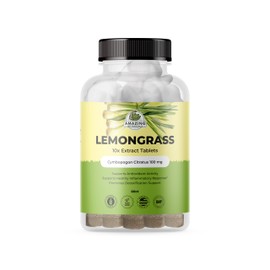 Amazing Botanicals Lemongrass 10X Extract Tablets 1,000mg Each - Organic Cymbopogon Citratus Highly Concentrated Antioxidant Supplement - Natural Herbal Supplement for Immunity Boosting - 60 Tablets