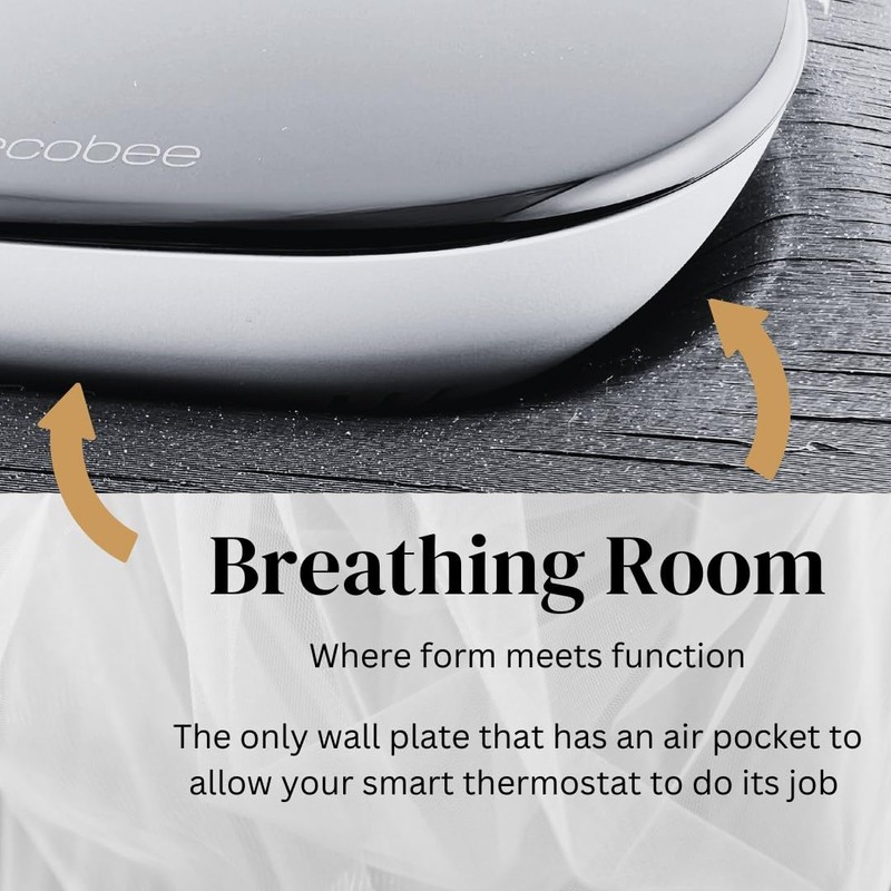 Charcoal Square Wall Plate for Ecobee Smart Thermostat Enhanced and