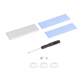 MECCANIXITY 1 Pack M.2 2280 Nvme SSD Heatsink Cooler Alloy Aluminum Heat Sink with Mounting Screws Screwdriver Kit,1mm,1.5mm Thermal Pad, for PC Laptop, Silver Tone