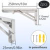 Hocansen 2 Pack Stainless Steel Folding Bracket Wall Mount Silver