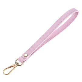 TIXIPEM Wristlet Strap [1PCS] - PU Leather KeyChain Hand Strap for Wallet & Purse & Clutch & Cellphone Key Lanyard - [Pink-Gpld-8.27In] Replacement Wrist Strap