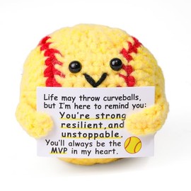Rimvoe Emotional Support Softball Crochet, Softball Gifts for Lovers Players, with Encouragement Message Card