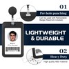 3 Pack Sliding ID Badge Holders Black Plastic Vertical ID