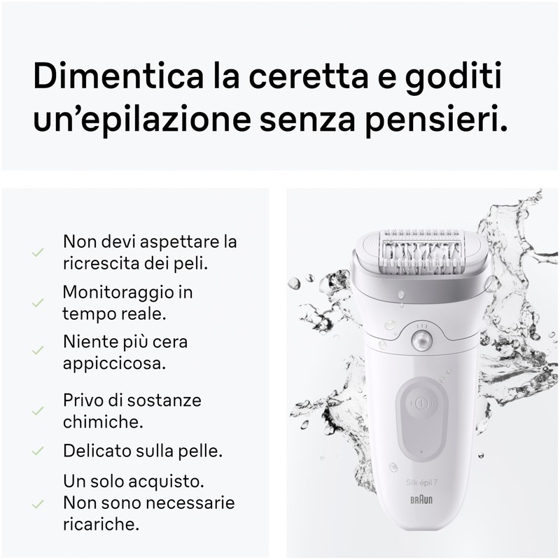Braun Silk-Épil 7 Epilatore Elettrico Donna, 7-011, Argento