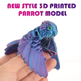 Memogizz 2 Pcs 3D Printed Parrot, 3D Printed Animals, Fidget Toy Desk, for Adults