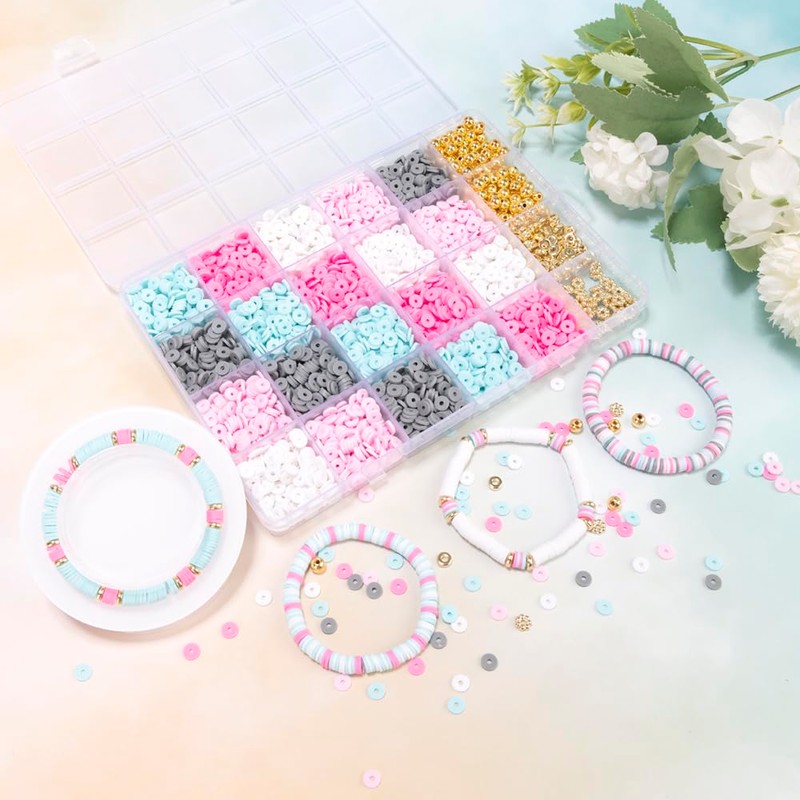 Clay Beads Bracelet Making Kit, Bracelet Making kit Flat Preppy