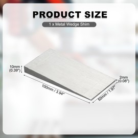 PATIKIL Metal Wedge, 4x2x0.4 Inch Carbon Steel Wedge Shims Triangle Flange Beveled Washers Strong Durable for Pipe Fitting Welding Tool Factory Lathe Machine Tool, Silver Tone