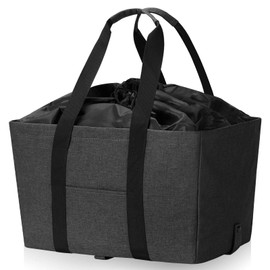 LHZK Eco Bag, Folding Cooler Bag, Large Capacity, Eco Bag, Shopping Bag, Durable, Reusable Shopping Bag, gray