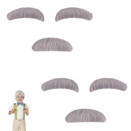 2 Stück Schnurrbart Zum Ankleben, Fake Bart, Schnauzer Zum Ankleben, Bart Kostüm, Perücke Alter Mann Grau, Bärte Zum Ankleben, Bart Zum Ankleben, Falscher Schnurrbart, for Christmas Party