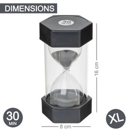 Jumbo Sand Timer for Kids- Colorful and Attractive-Easy to Operate- Visual Tool for Kids- Learning Tool (30 Mins - Black)