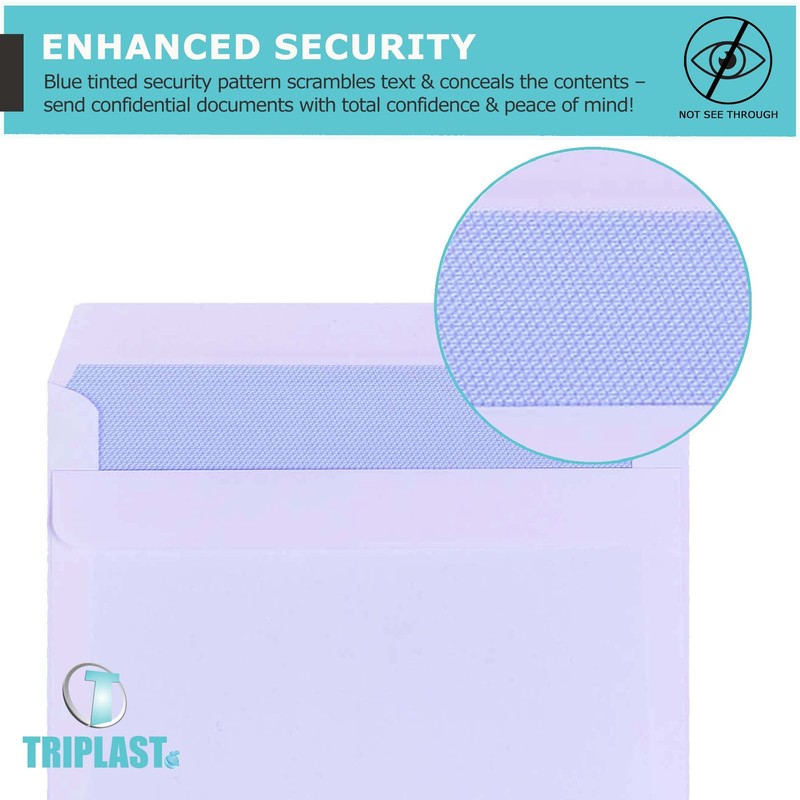 Triplast 20 x C6 White Self Seal Security Envelopes (Size: