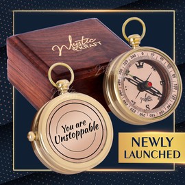 MYSTICKRAFT Thoreau's Go Confidently Pocket Compass Gift for Men | 2025 College Graduation Gift for Him/Her | High School Graduation Gift | Promotion Gift | Birthday Gift for Son/Daughter