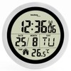 Technoline WT3005 Digital Bathroom Radio Wall Clock, Plastic, Silver, Diameter