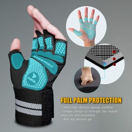 ATERCEL Weight Lifting Gloves Breathable Workout Gloves with Wrist Support for Gym, Exercise, Pull ups, Super Lightweight for Mens and Women, Full Palm Protection(Black, M)