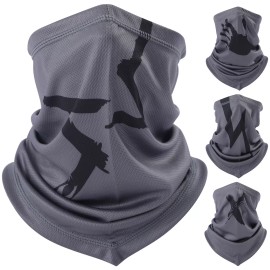 Unbranded Neck Gaiter Balaclava Face Scarf Mask for Women Men UV Sun Protection Bandana US - Gray Solid