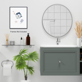 IKORNUO Bathroom Pictures and Wall Art, Sea Turtle Octopus Whale Pictures for Bathroom Decor, Set of 4, 8 x 10 inches, Unframed