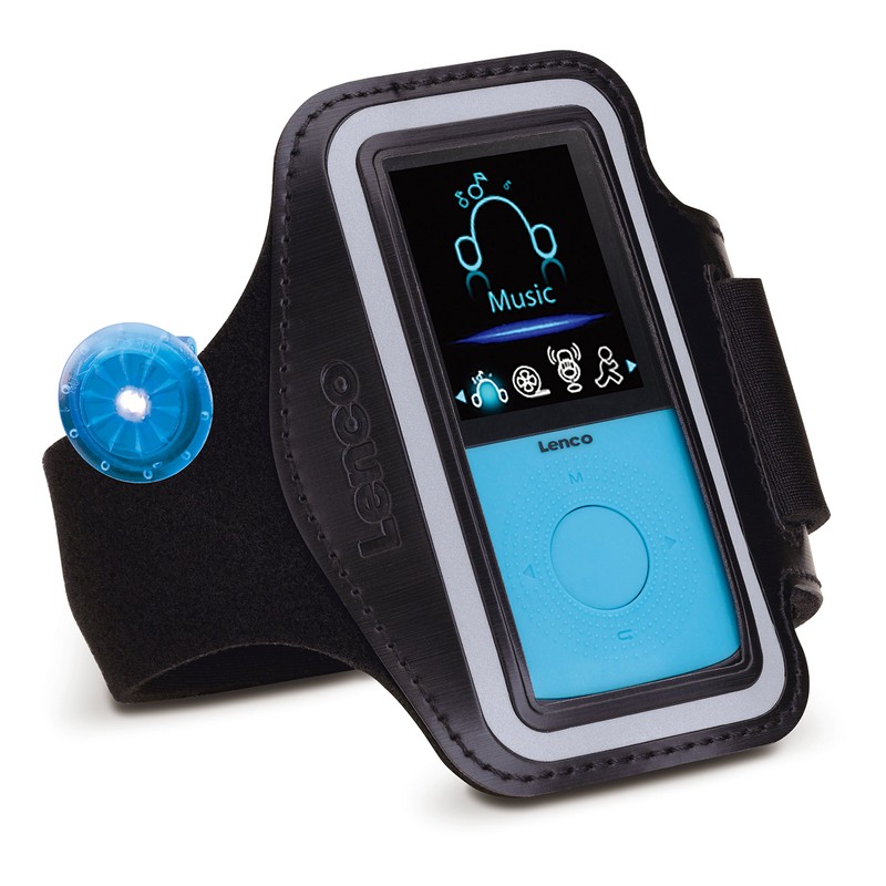Lenco Podo MP3 Player with Pedometer, Blue, Uni