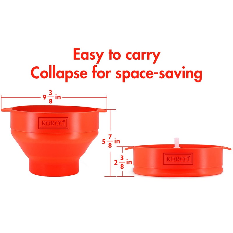 The Original Korcci Microwaveable Silicone Popcorn Popper, Microwave Popcorn Popper,
