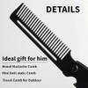 Metal Hair & Beard & Mustache Comb, Multifunctional Folding EDC