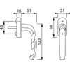 HOPPE Atlanta Secustik + VarioFit Window Handle 90° 7 x