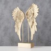 WHW Whole House Worlds Angel Wings Figurine, Antique Golden Gilt,