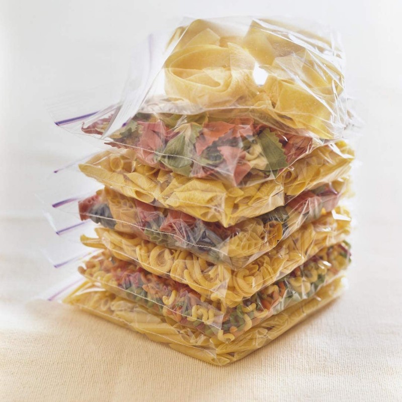 Tidyz 25 Large Freezer Bags. RESEALABLE Zip Slide. 23cm x