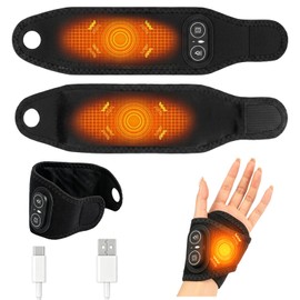 Wrist Massager - Electric Hand Massager, Hand Massager with Heat Function and Vibration, Wrist Bandages, Relief Tendonitis Wrist, for Left Right Hand