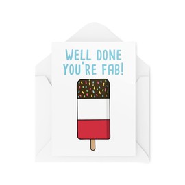 Congratulations Cards | Well Done You're Fab Card | For Her Him Graduation Passed Driving Test Proud Of You Son Daughter Niece | CBH588