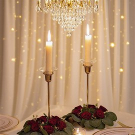 Glass Bobeches for Candlestick Holders 3pcs Candle Drip Protectors Clear Candle Rings Round Wax Catchers for Taper Wedding Party Church Home
