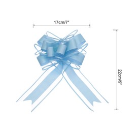 sourcing map 20pcs 9 Inch Extra Large Pull Bow Gift Wrapping Big Organza Bows Ribbon Blue for Wedding Baskets Presents Christmas Party