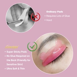 Lomansa Eyelash Lifting Pads, Lash Lifting Pads, Super Sticky, No Glue Required on the Back of the Pads, Suitable for Hairdressing Salon (Pink)