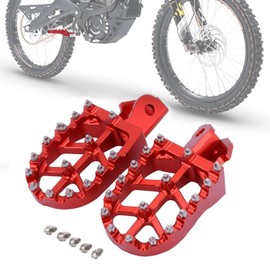 IUVWISN Motorcycle Footpegs Wider Foot Pegs CNC for Surron Sur Ron LBX E-Ride Pro SS/S Talaria Sting MX3/R MX4 Electric Dirt Bike Red