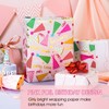 Yarcony Reversible Birthday Wrapping Paper Roll, Pink Gift Wrapping Paper,