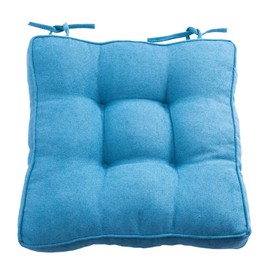 vctops Square Chair Pad Seat Cushion with Ties Solid Color Soft Chair Pads Comfy Velvet Cushion Pillow for Kitchen Dining Office Chair Kids Reading (Blue Green,16"x16")