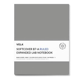 Vela Sciences Advanced B7-A Expanded Softcover Lab Notebook, 9.25 x 11.75 in (23.5 x 30 cm), 144 Pages, Permanent Bound, 70lb Heavyweight Paper (1-Pack, Ruled)