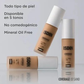 Base De Maquillaje Coverage Spf 50 Sand 30ml Isdin