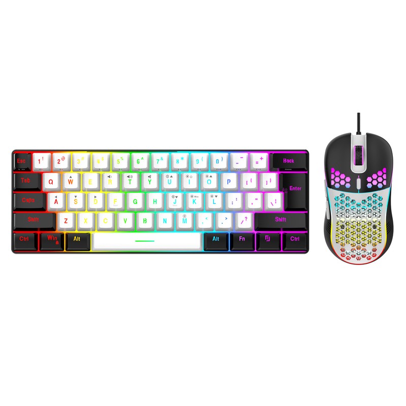61 Key RGB Illuminated Keyboard with Mouse Multi Color LED